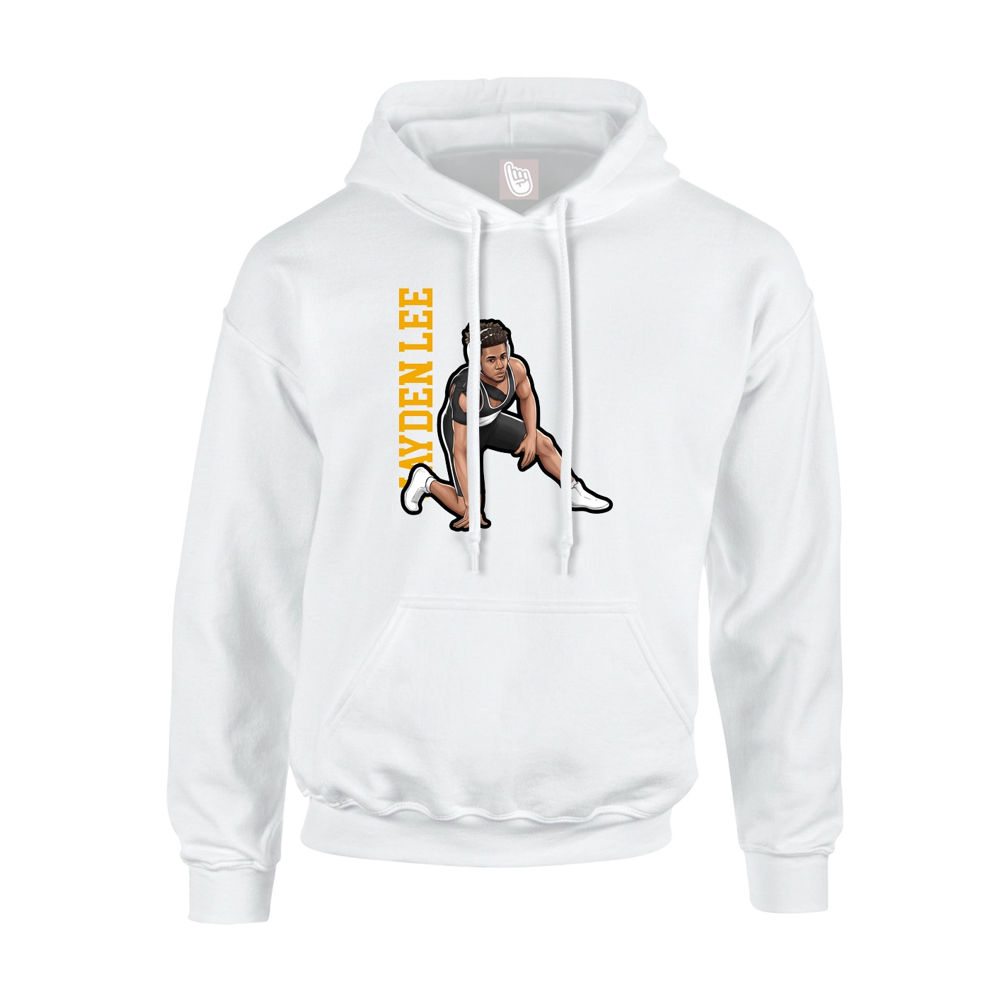 Hoodie — Name Vertical in White
