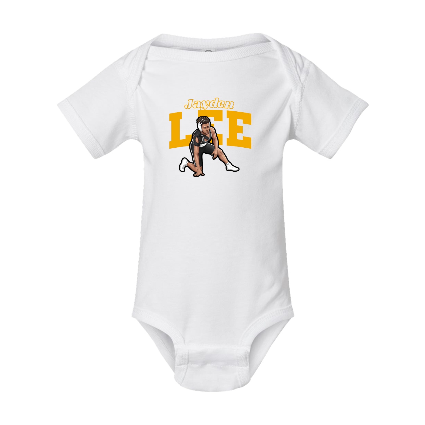Baby Onesie — Name Arch in White