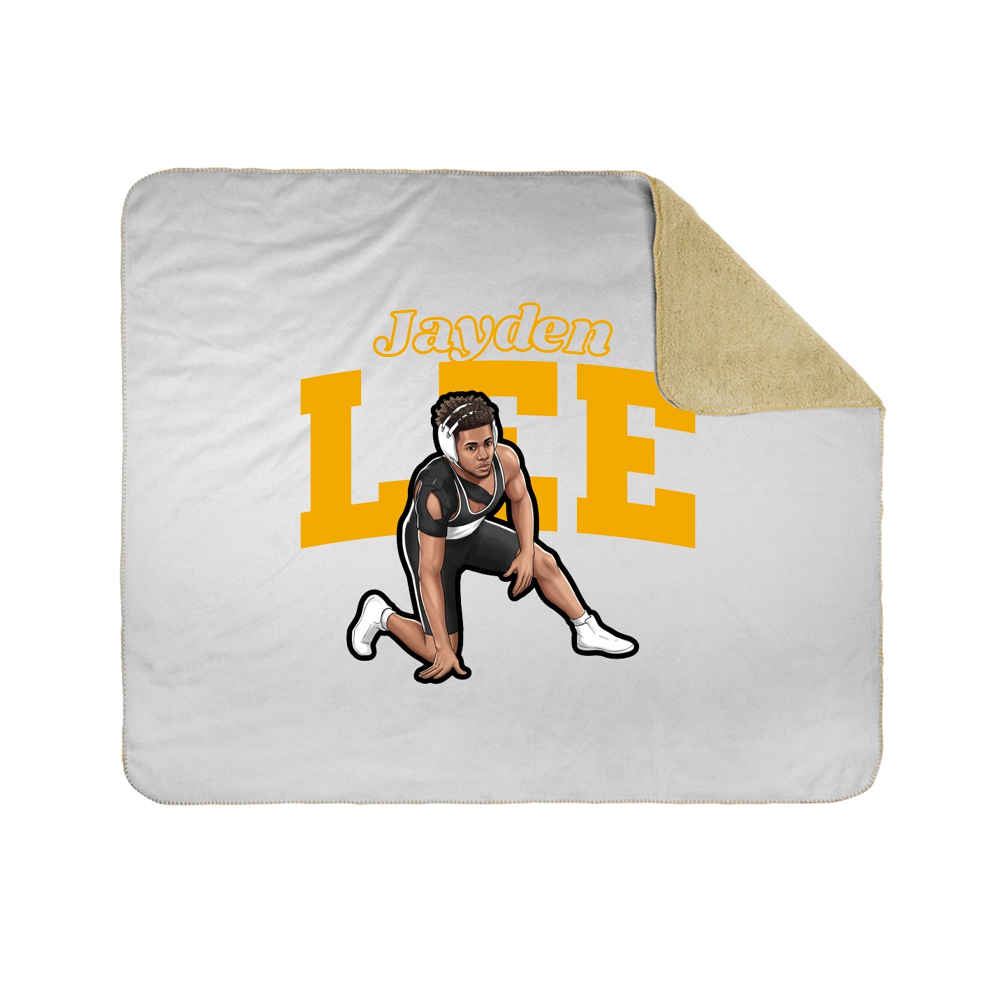 Throw Blanket — Name Arch in White
