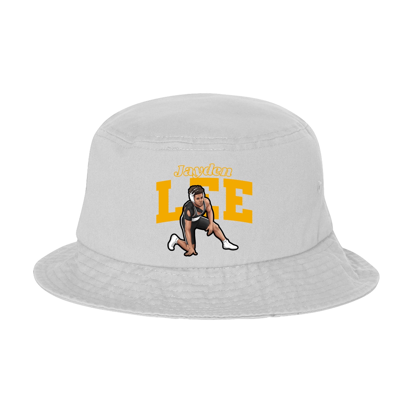 Bucket Cap — Name Arch in White