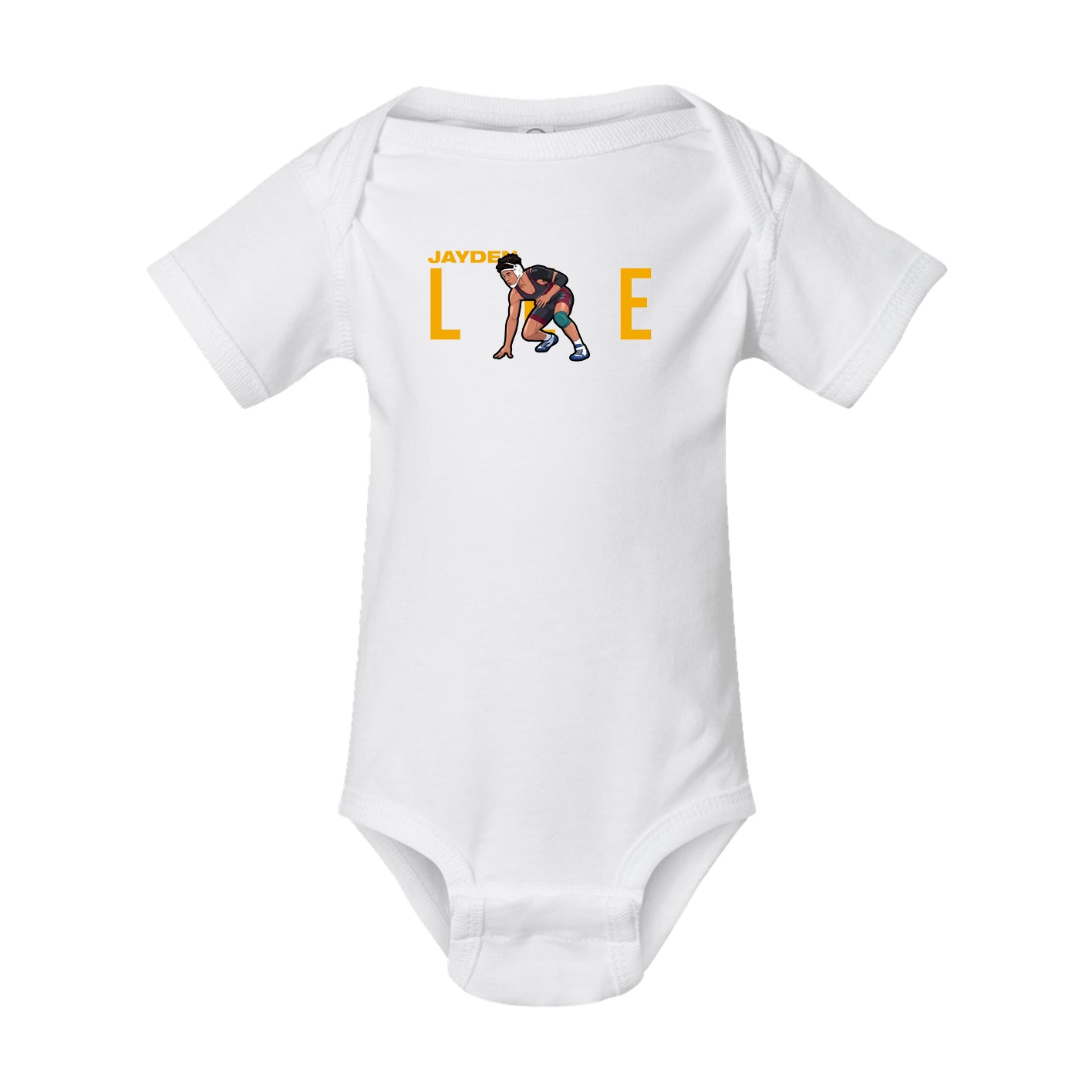 Baby Onesie — Player Name in White