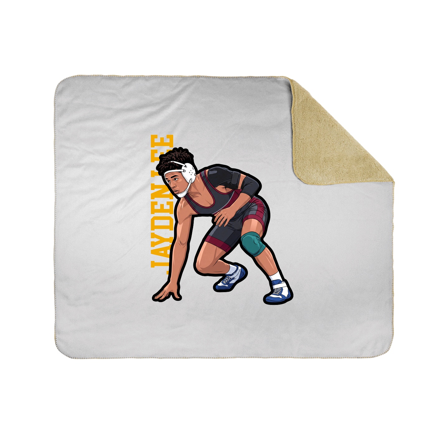 Throw Blanket — Name Vertical in White