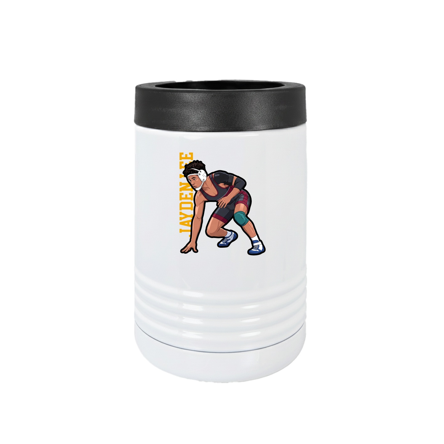 Beverage Holder — Name Vertical in White