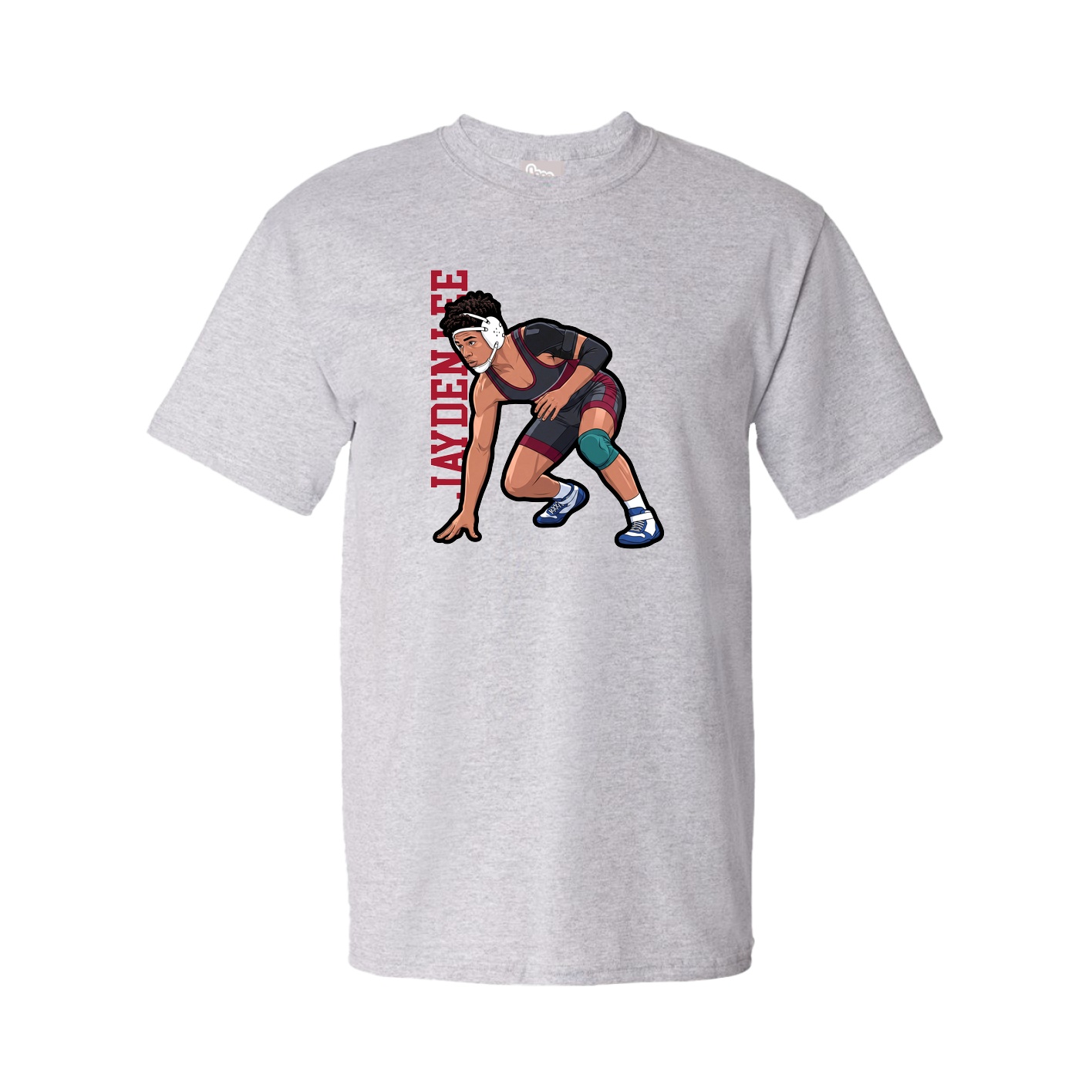 Tee — Name Vertical in Grey