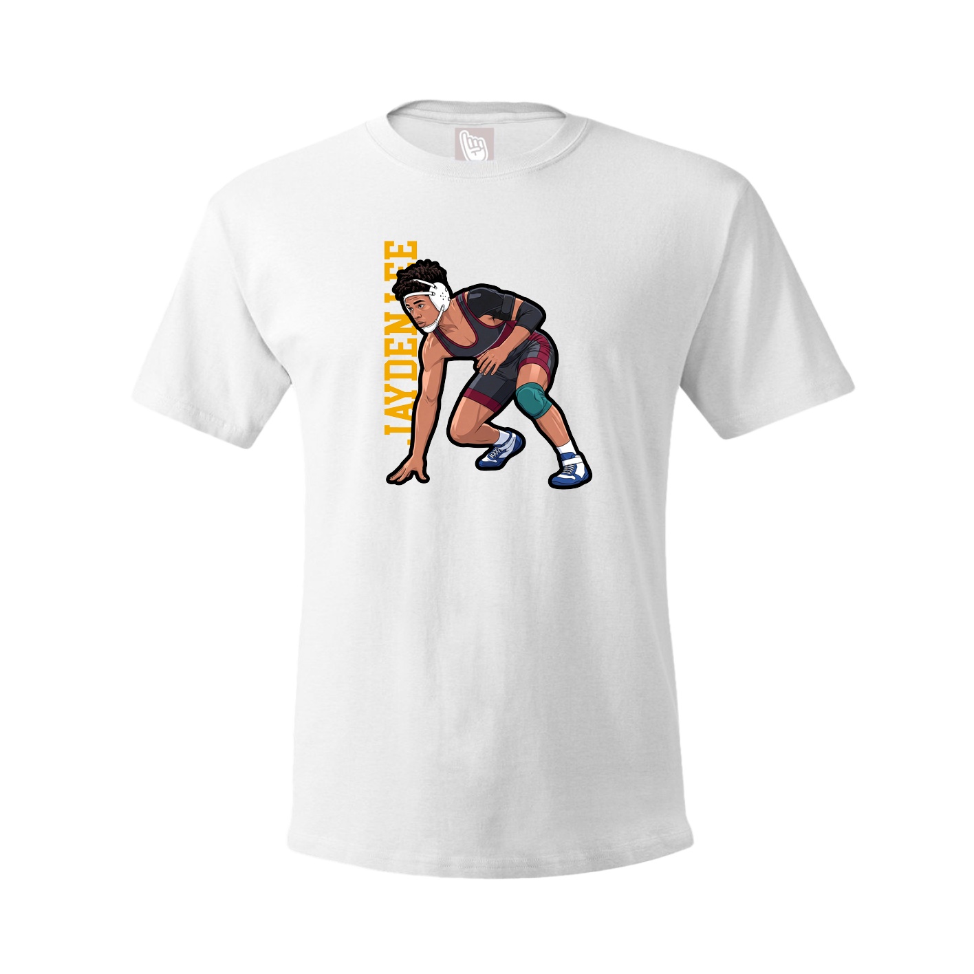 Youth Tee — Name Vertical in White