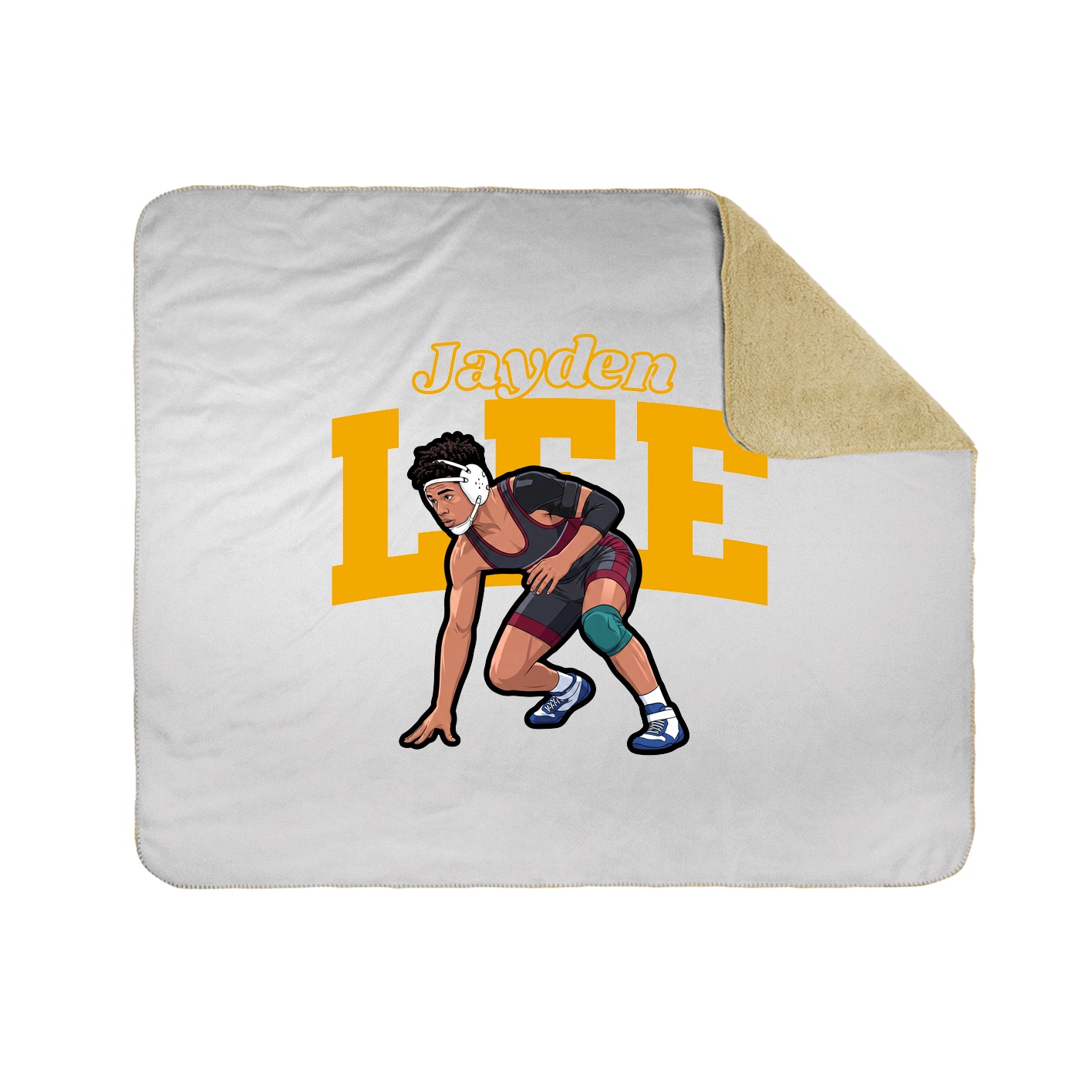 Throw Blanket — Name Arch in White