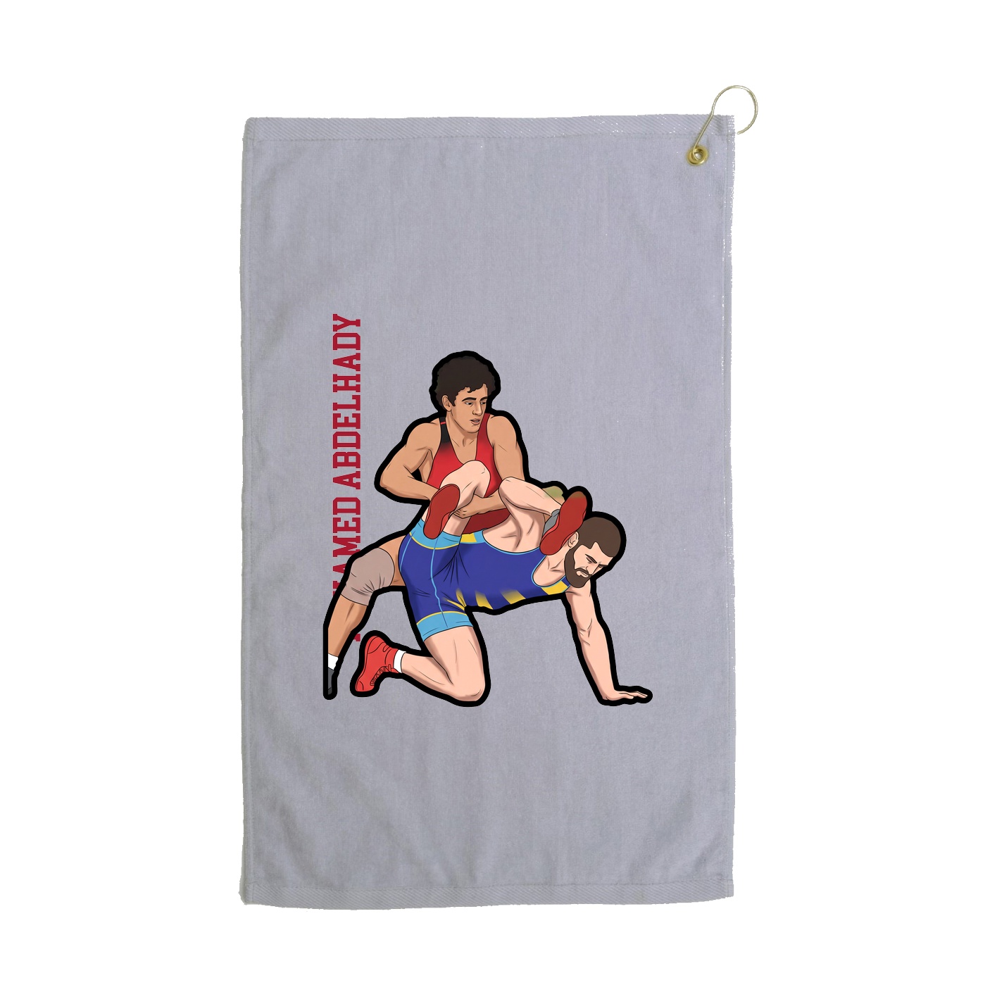 Golf Towel — Name Vertical in Grey