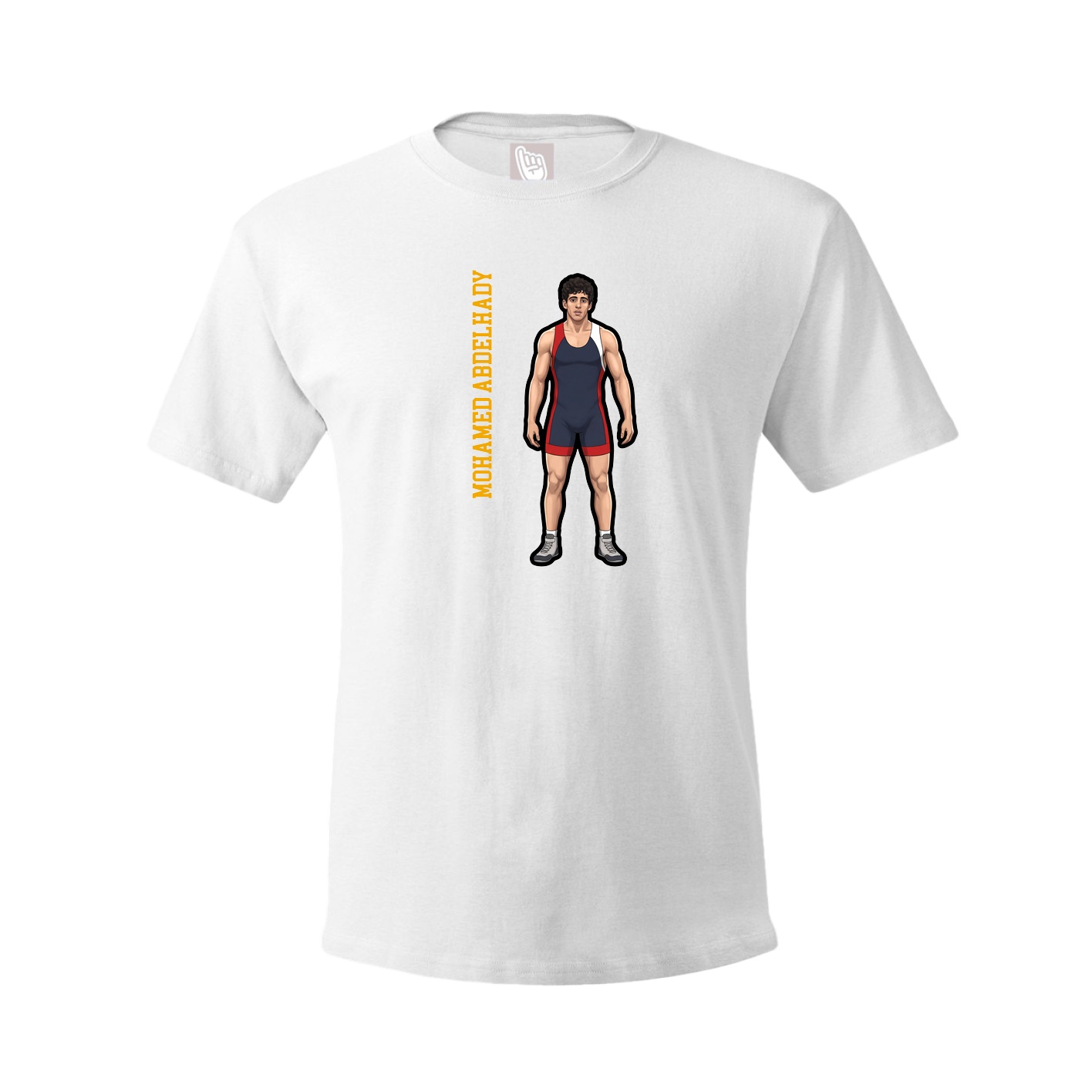 Youth Tee — Name Vertical in White
