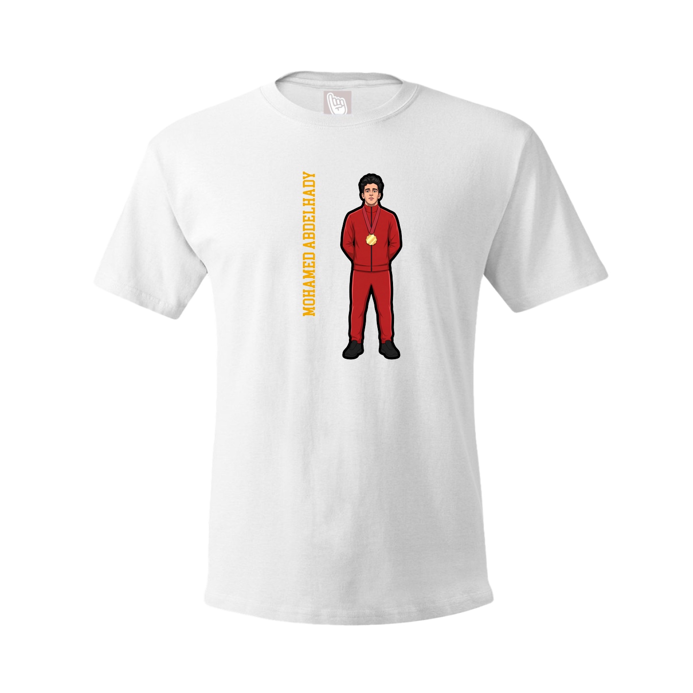 Tee — Name Vertical in White