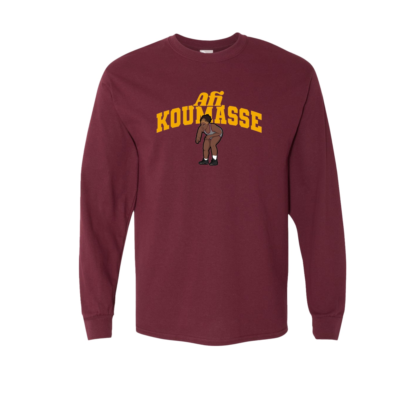 Long Sleeve Tee — Signature Arch in Maroon