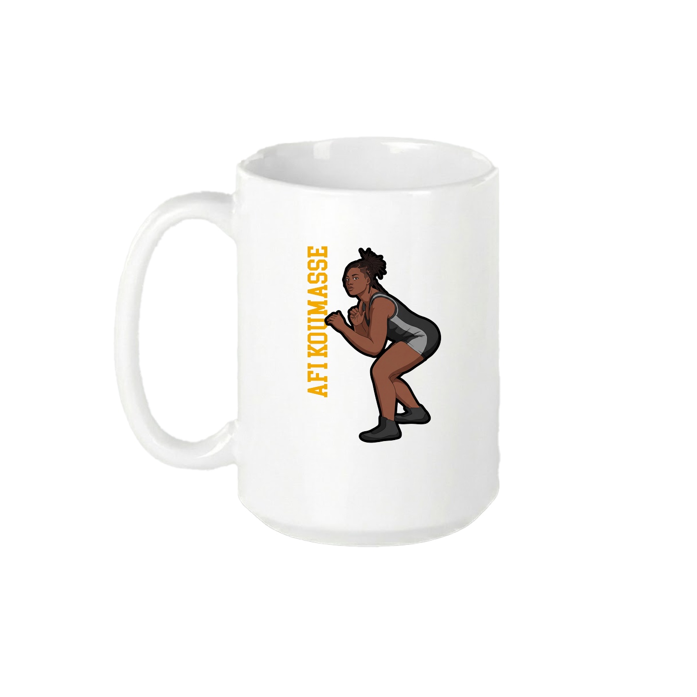 15oz Coffee Mug — Name Vertical in White