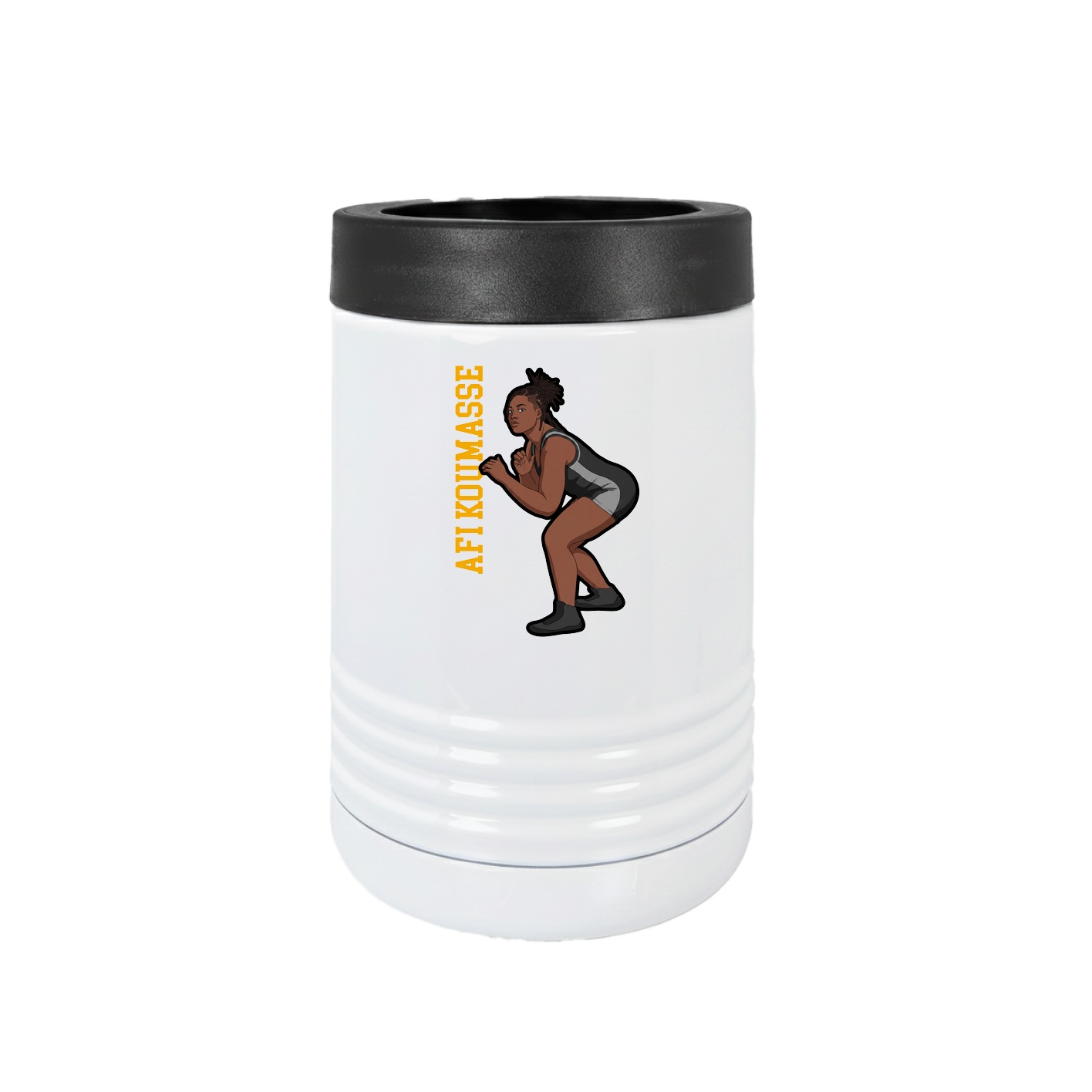 Beverage Holder — Name Vertical in White