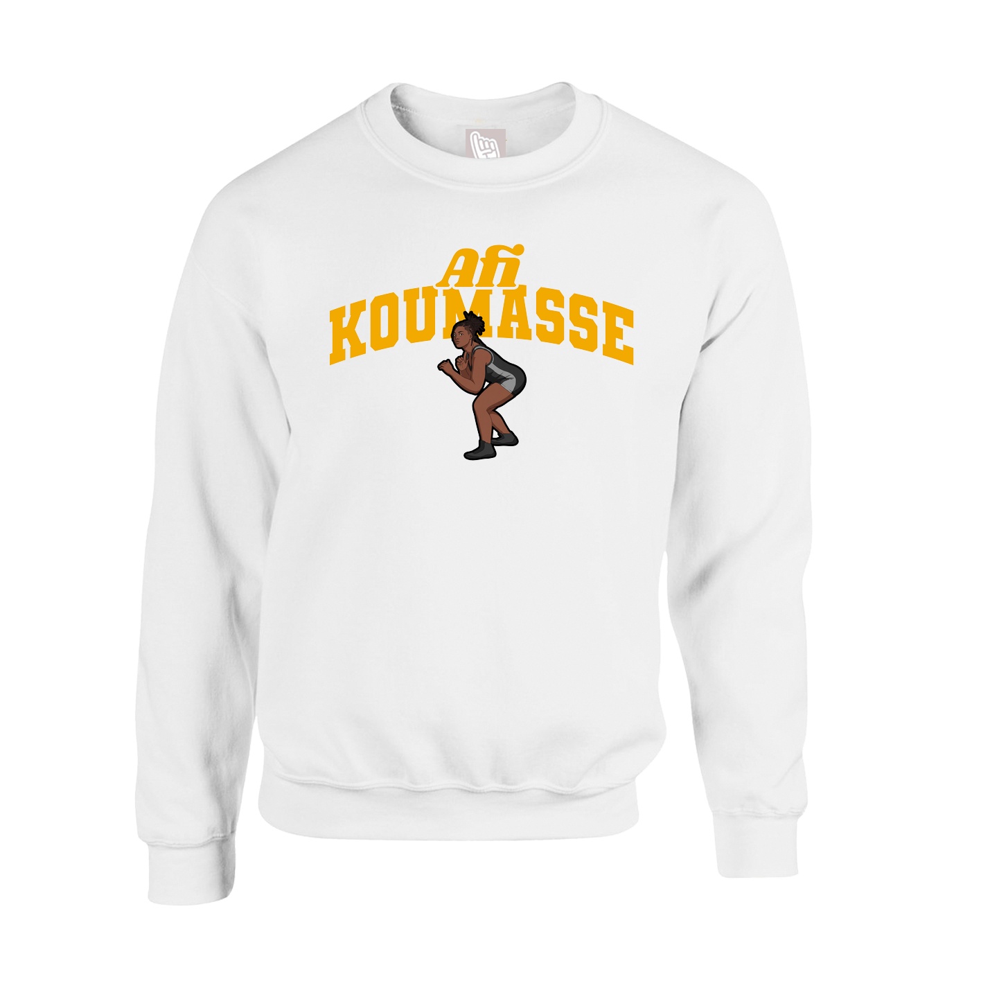 Fleece Crew — Signature Arch in White