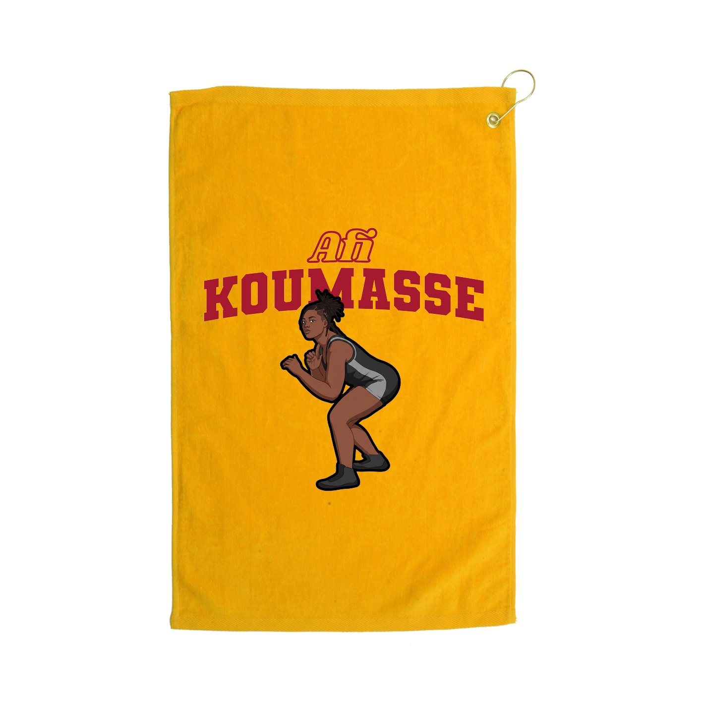 Golf Towel — Name Arch in Gold