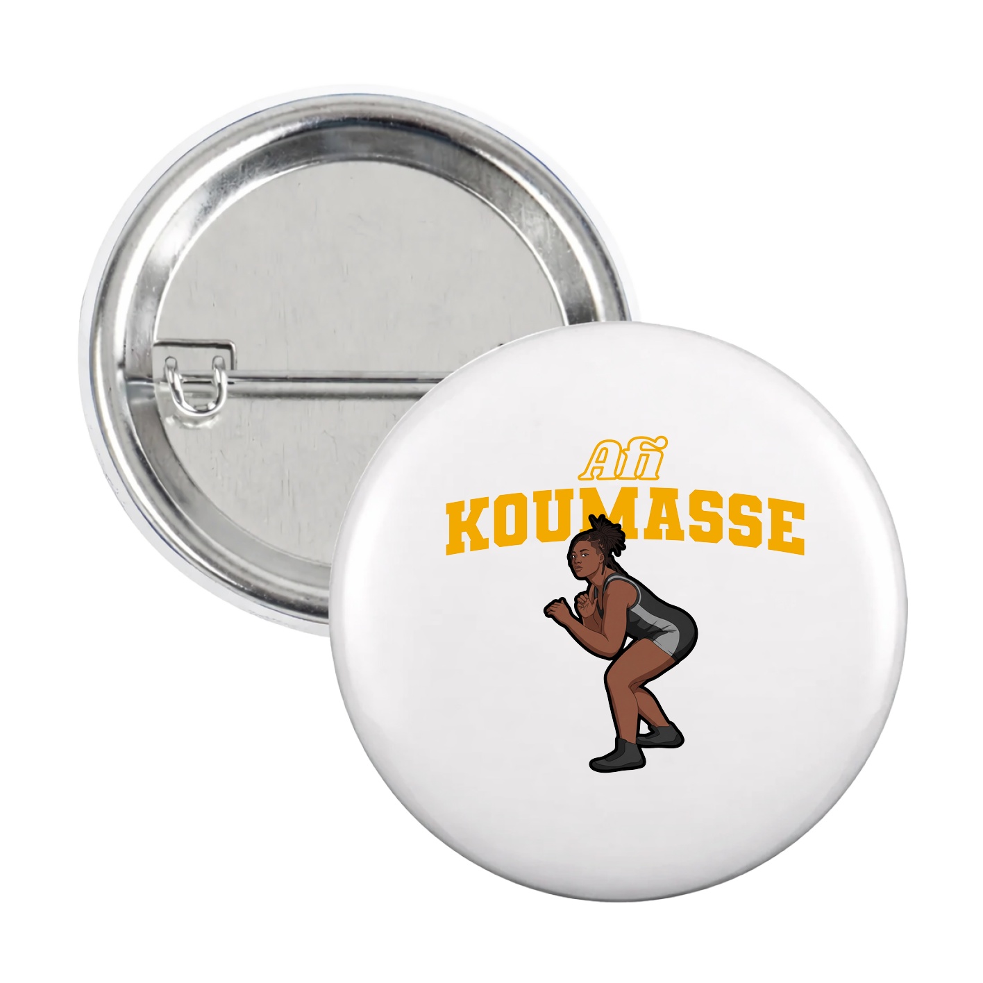 Game Day Button — Name Arch in White