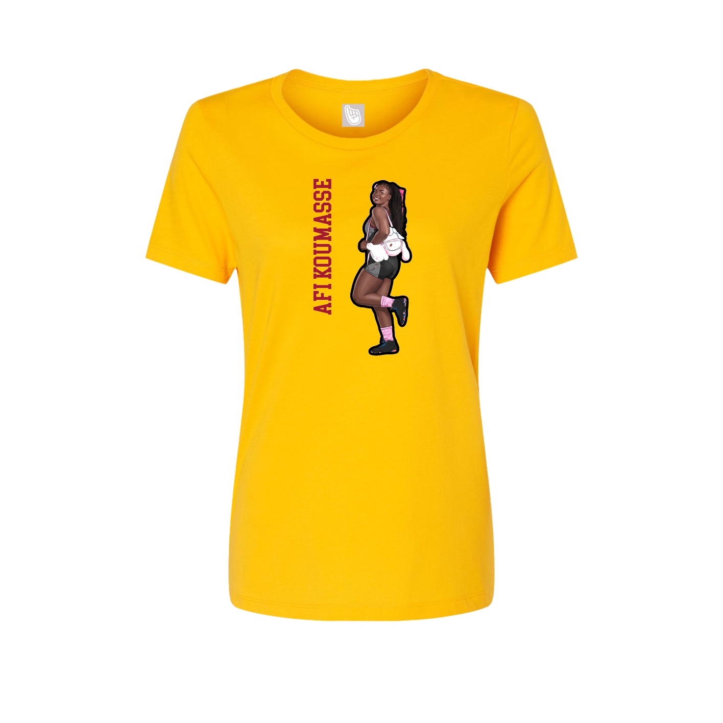 Womens Tee — Name Vertical in Gold