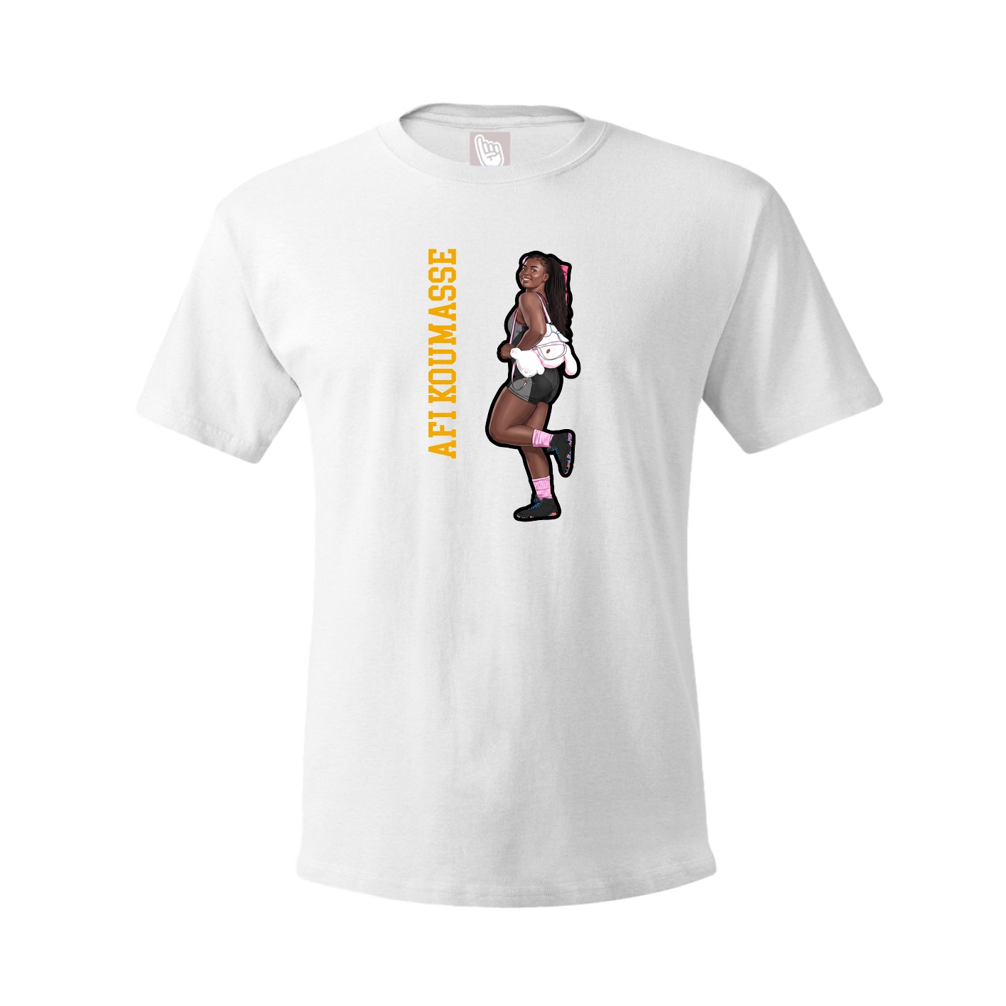 Youth Tee — Name Vertical in White