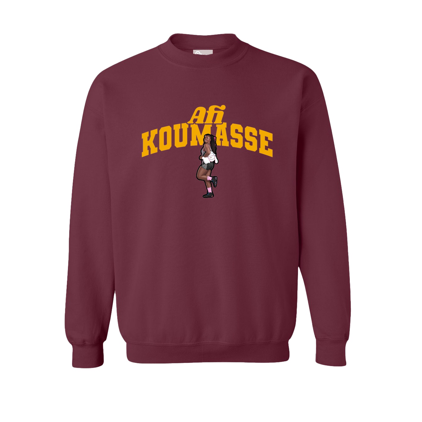 Fleece Crew — Signature Arch in Maroon