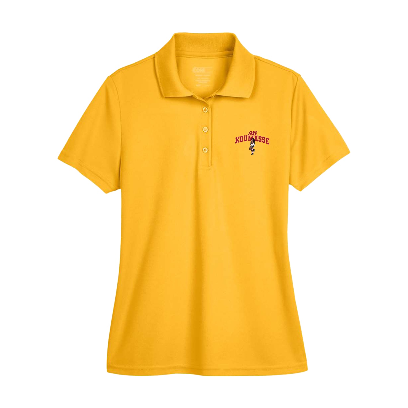 Womens Performance Polo — Signature Arch in Gold