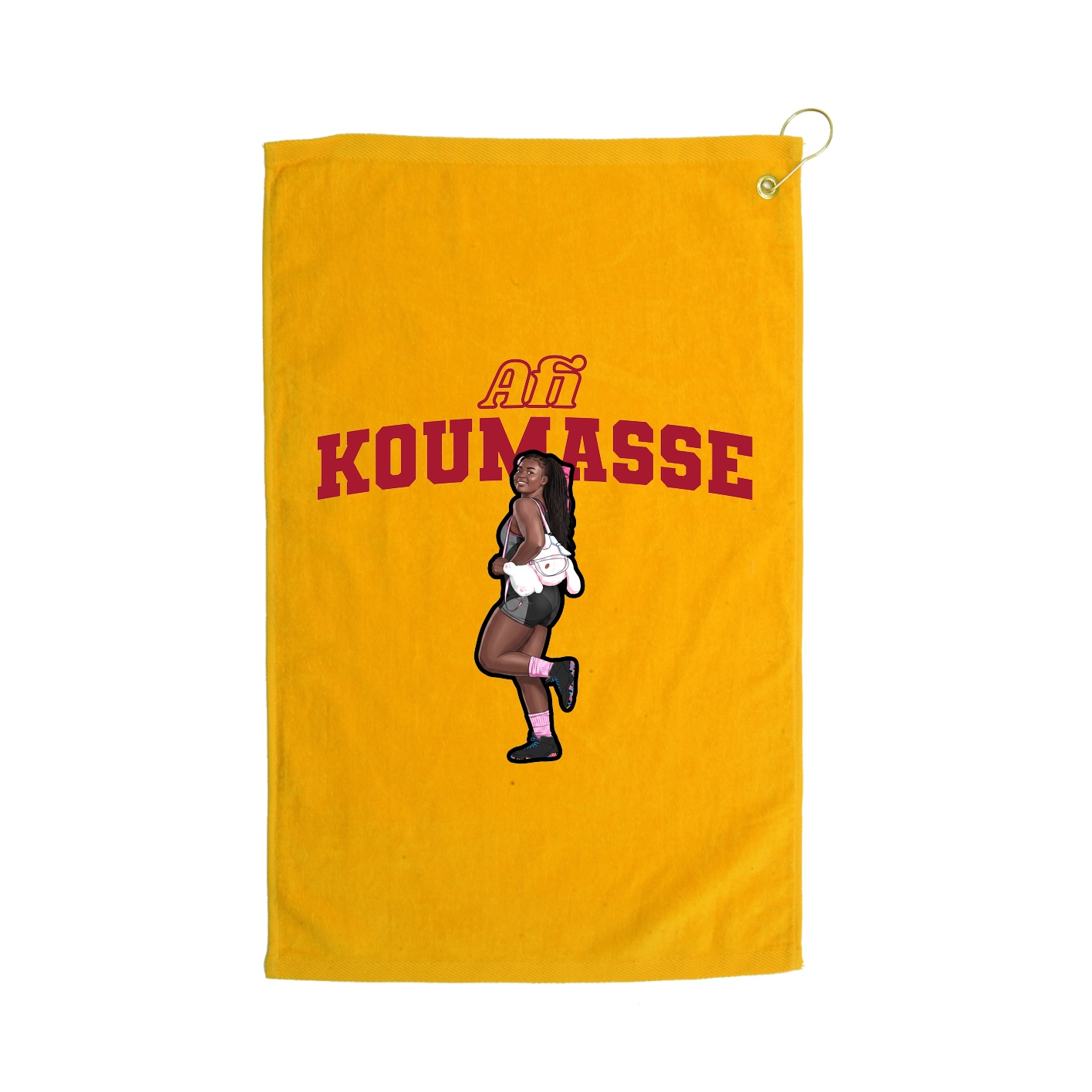 Golf Towel — Name Arch in Gold