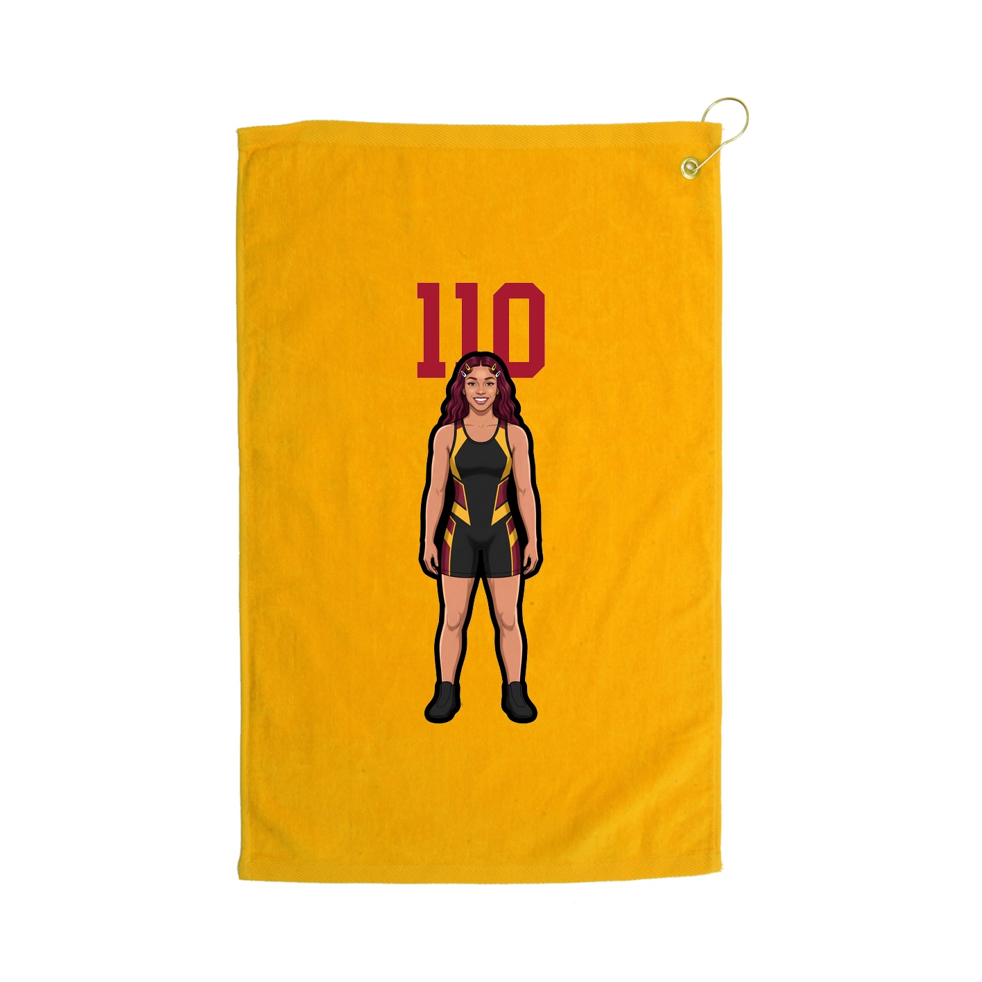 Golf Towel — Number Top in Gold
