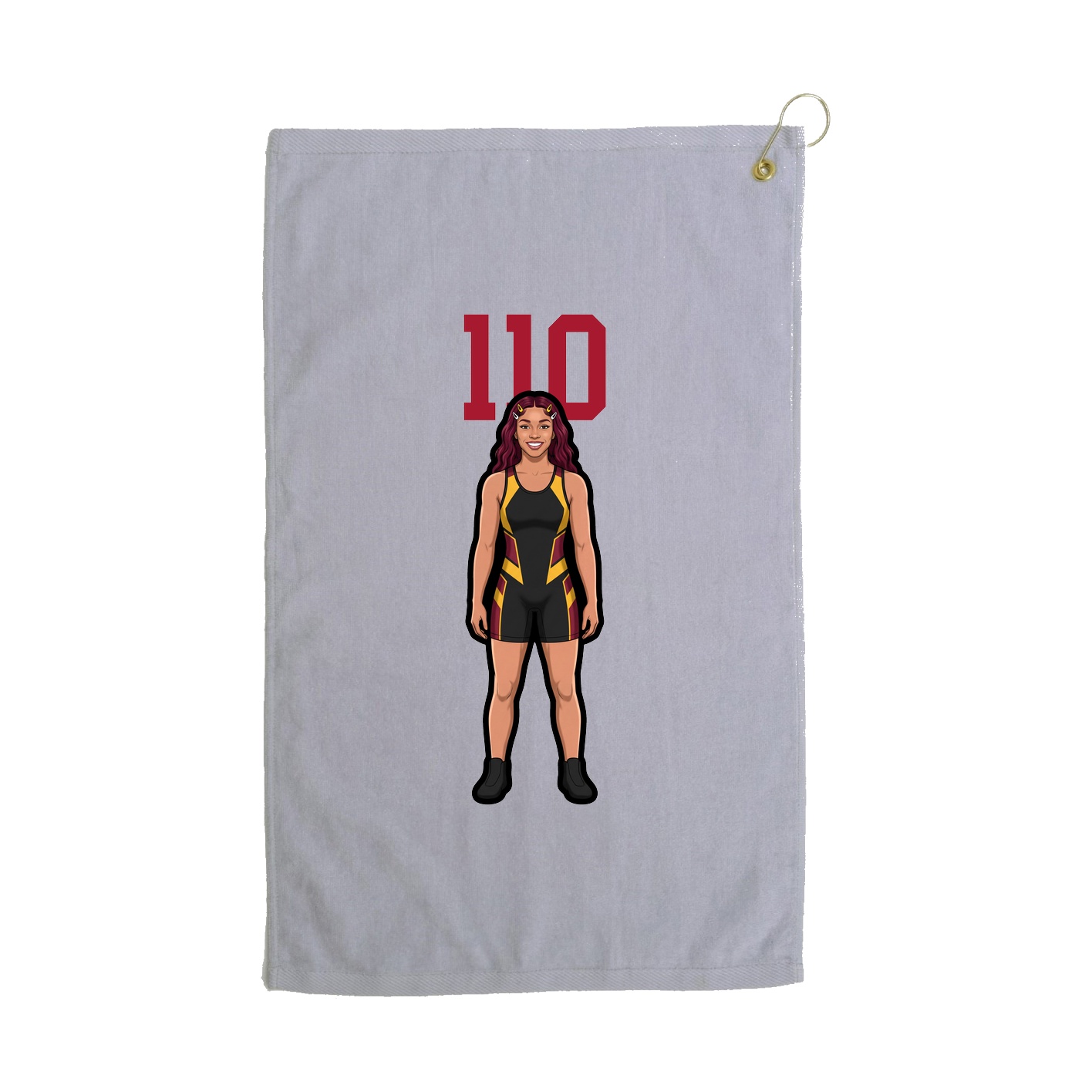 Golf Towel — Number Top in Grey