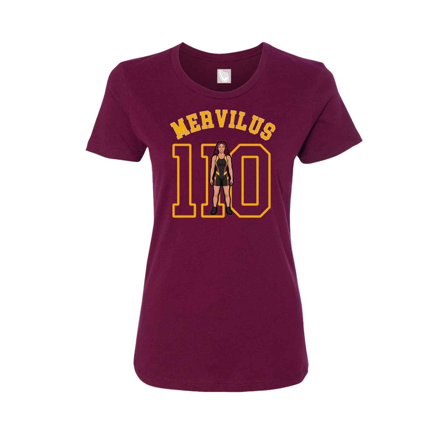 Fitted Women's Tee — Shirsey Arch in Maroon