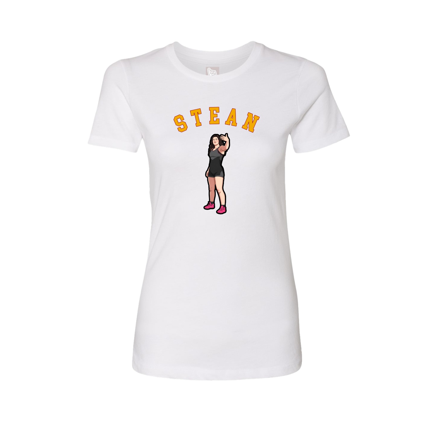 Fitted Women's Tee — Shirsey Arch in White