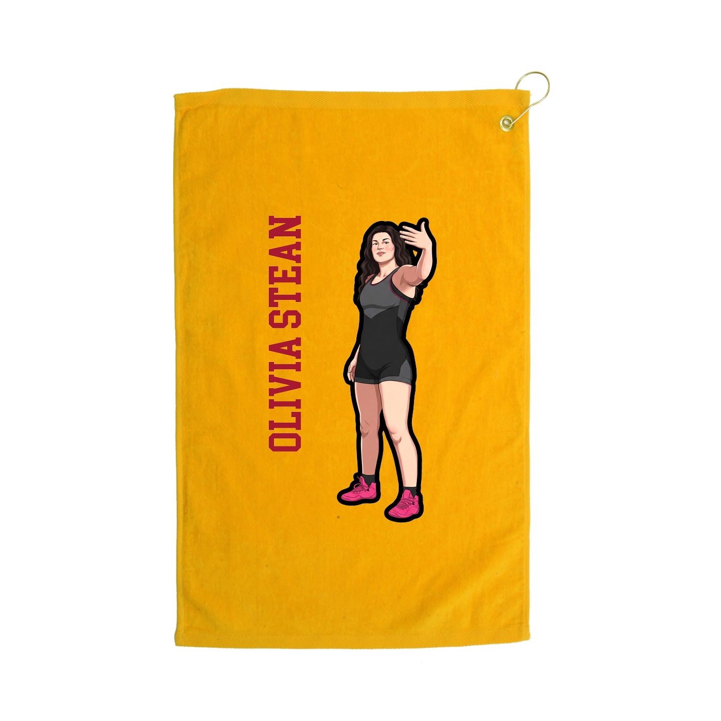 Golf Towel — Name Vertical in Gold