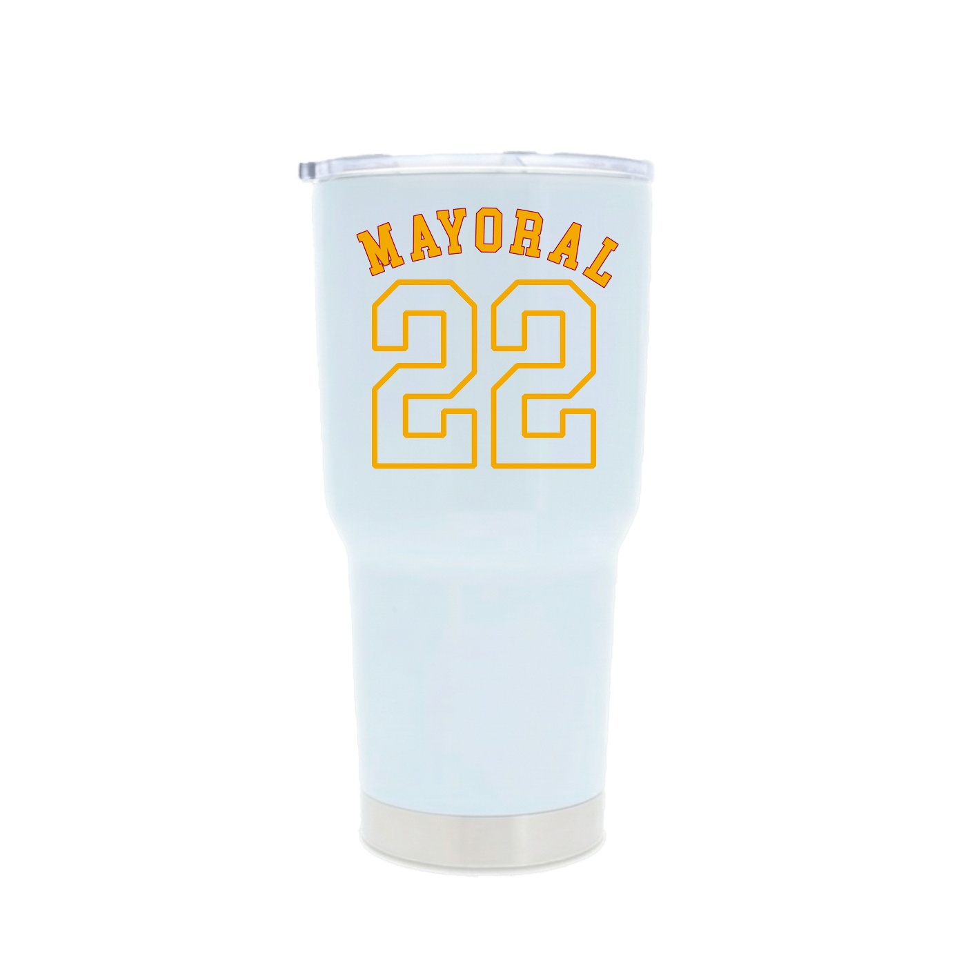 30oz Stainless Steel Tumbler — Shirsey Arch in White