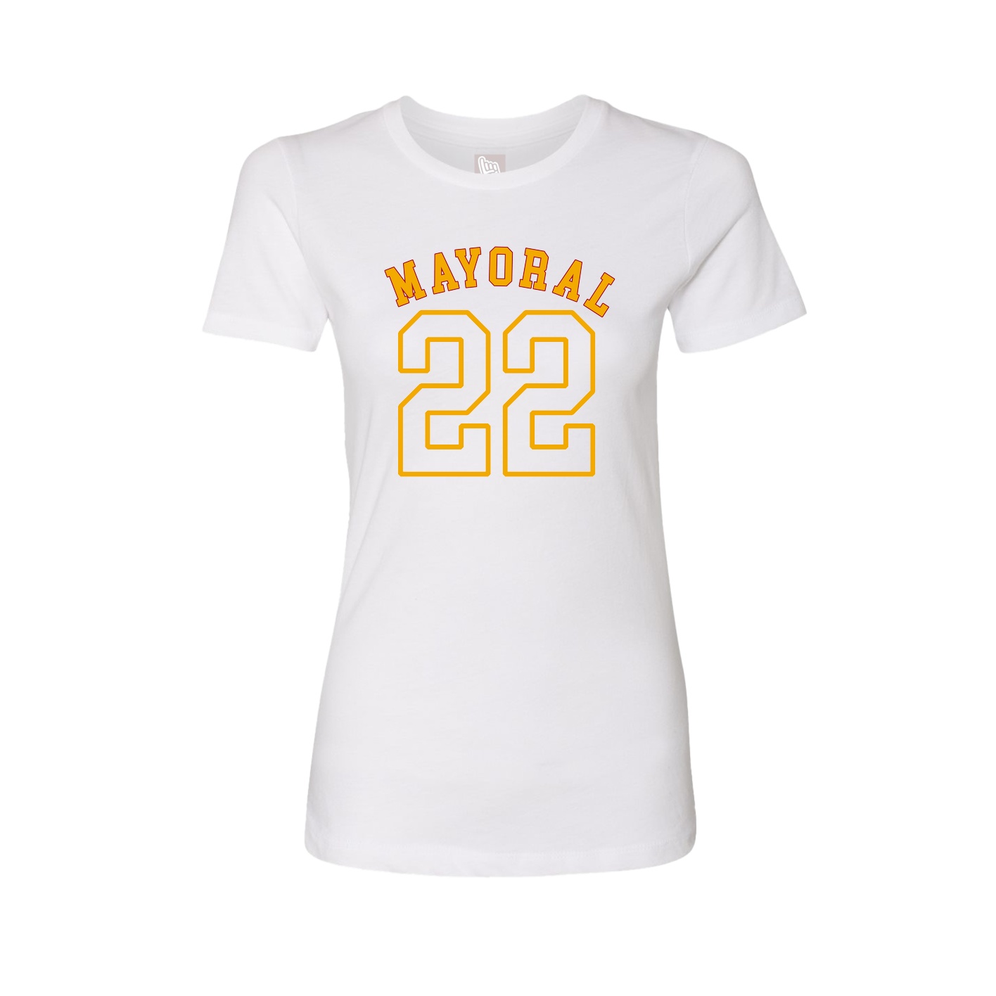 Fitted Women's Tee — Shirsey Arch in White