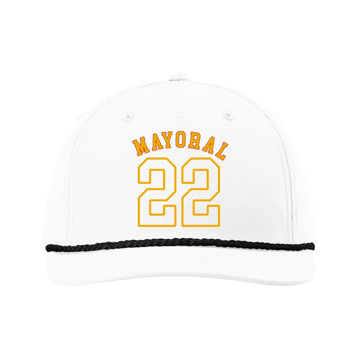 Five-Panel Classic Rope Cap — Shirsey Arch in White