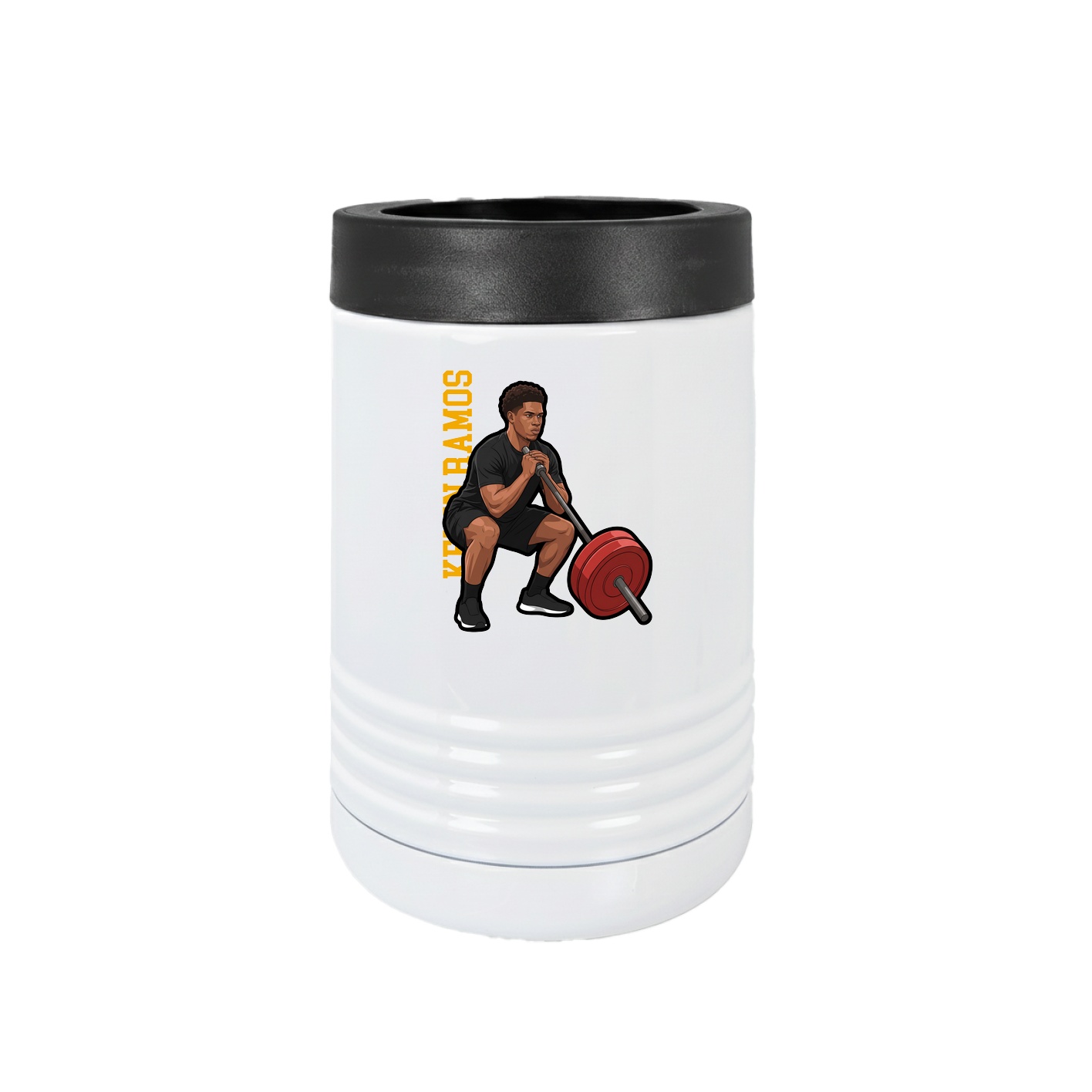 Beverage Holder — Name Vertical in White