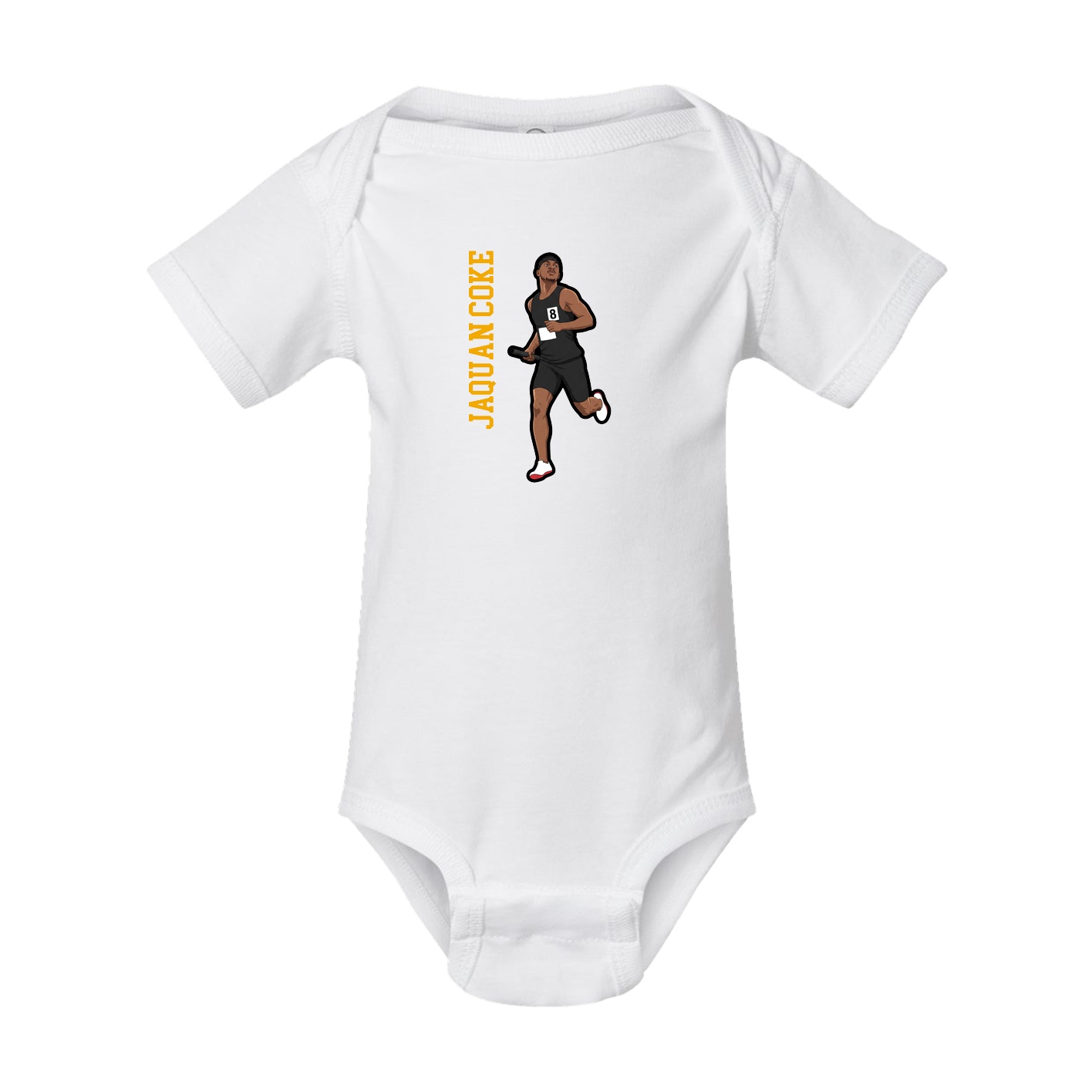 Baby Onesie — Name Vertical in White