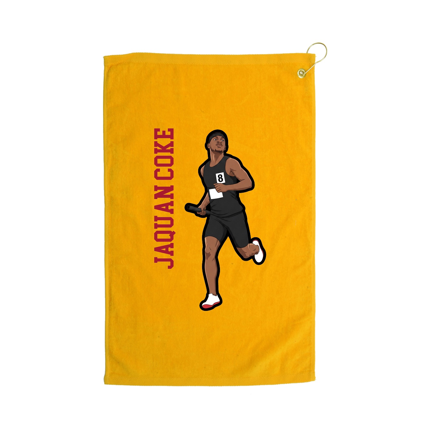 Golf Towel — Name Vertical in Gold