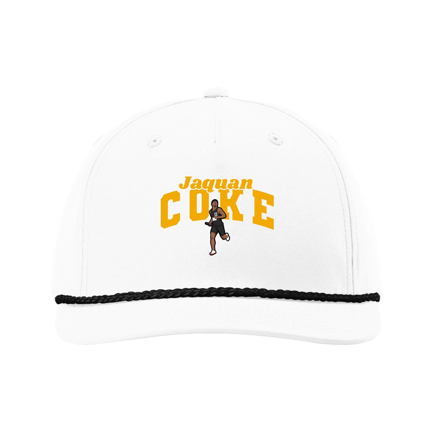 Five-Panel Classic Rope Cap — Signature Arch in White