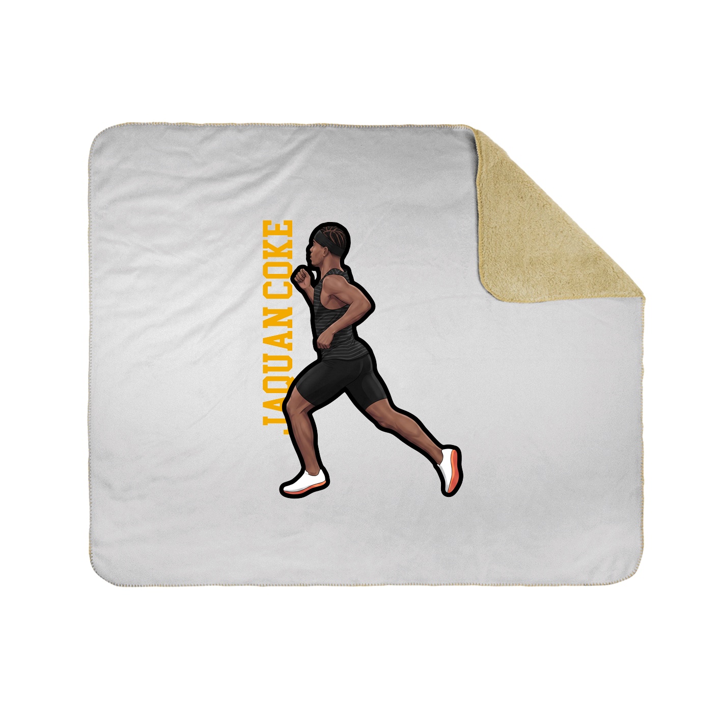 Throw Blanket — Name Vertical in White