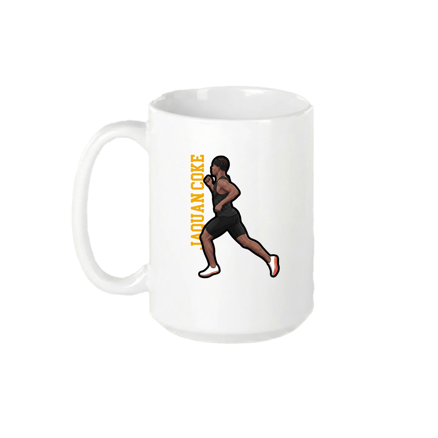 15oz Coffee Mug — Name Vertical in White