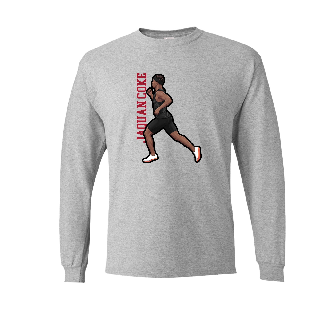 Long Sleeve Tee — Name Vertical in Grey