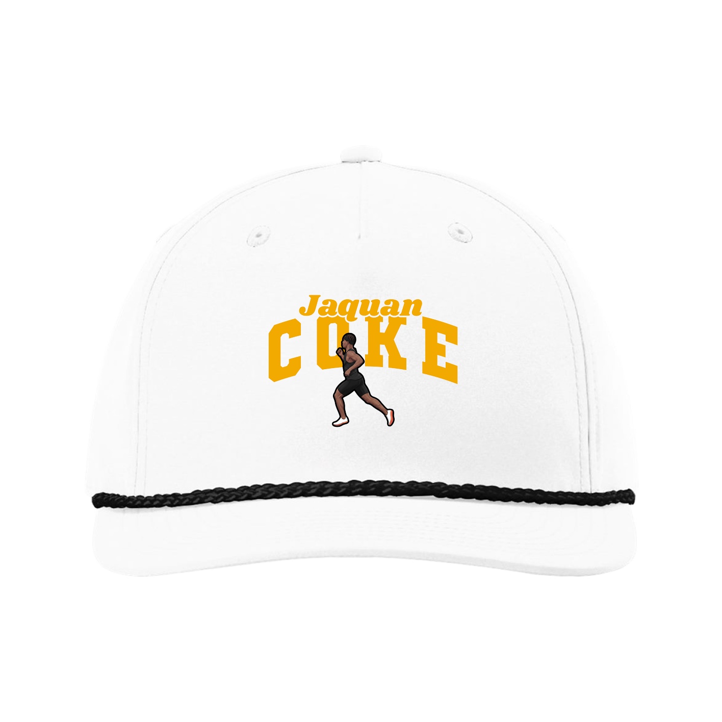 Five-Panel Classic Rope Cap — Signature Arch in White