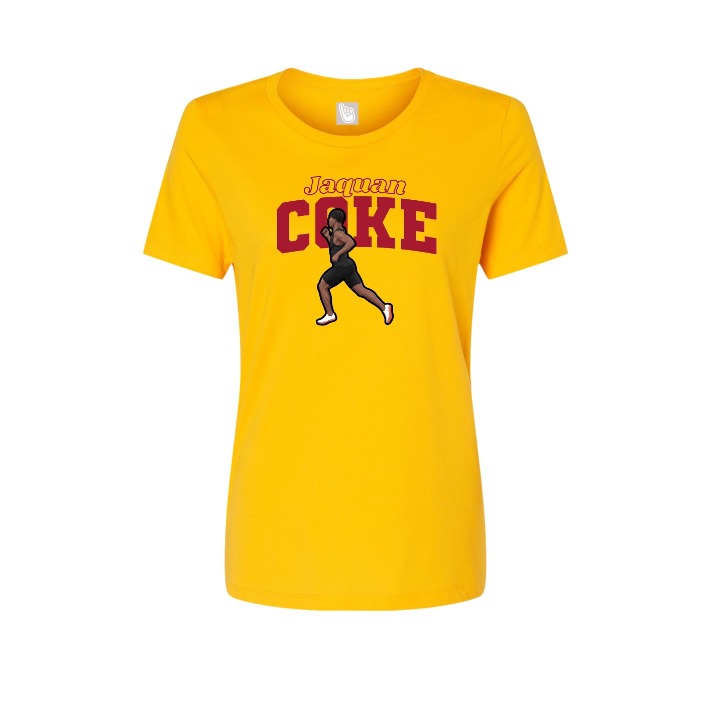Fitted Women's Tee — Name Arch in Gold