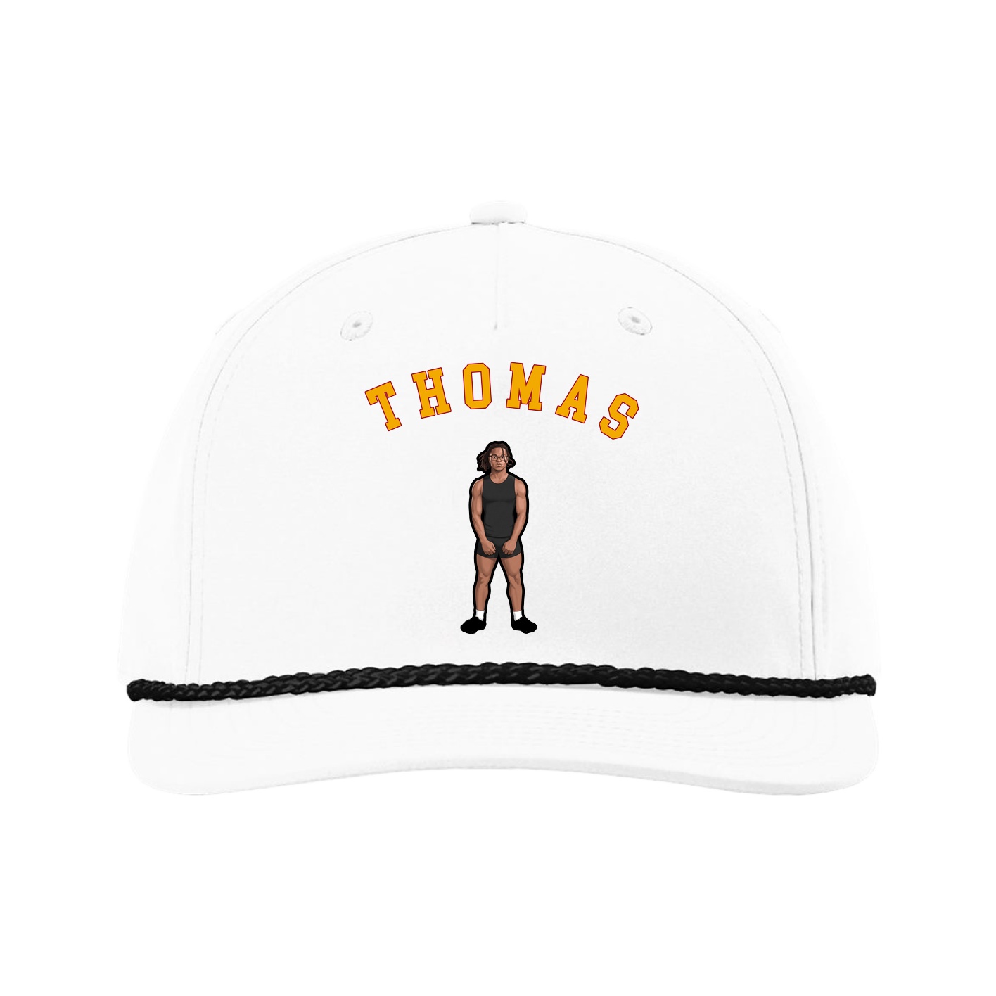 Five-Panel Classic Rope Cap — Shirsey Arch in White