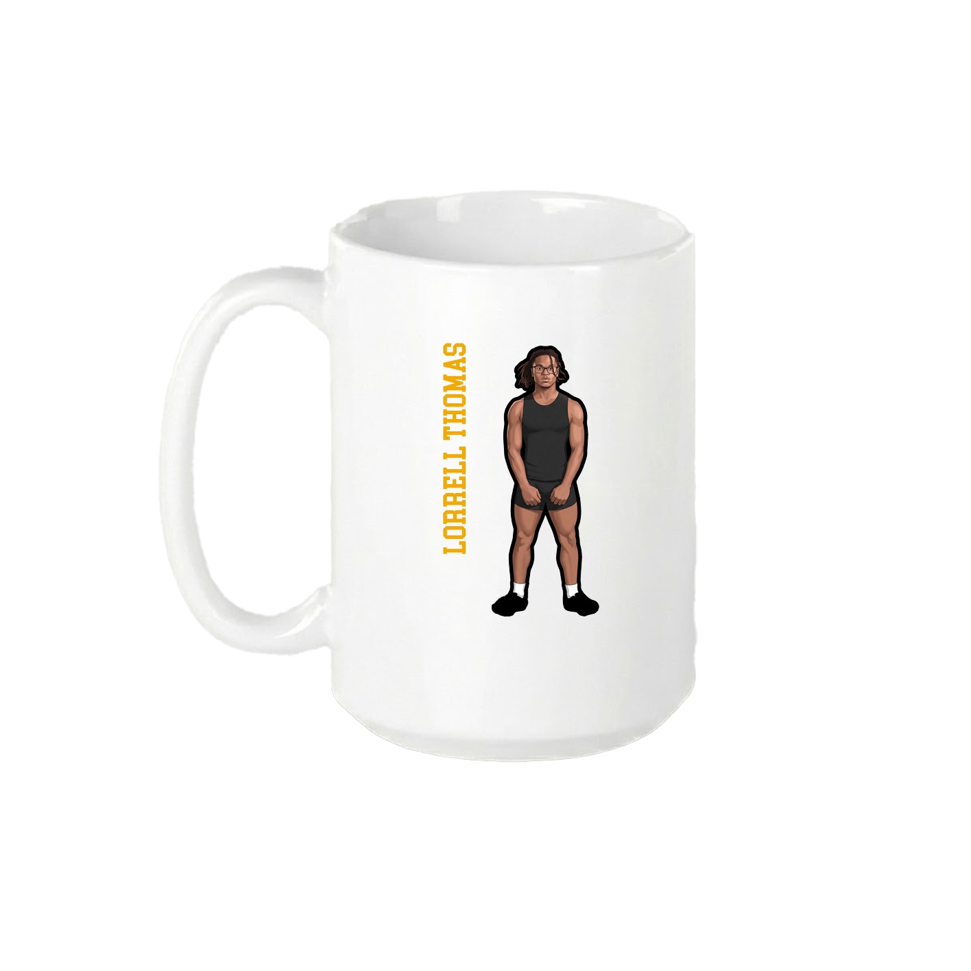 15oz Coffee Mug — Name Vertical in White