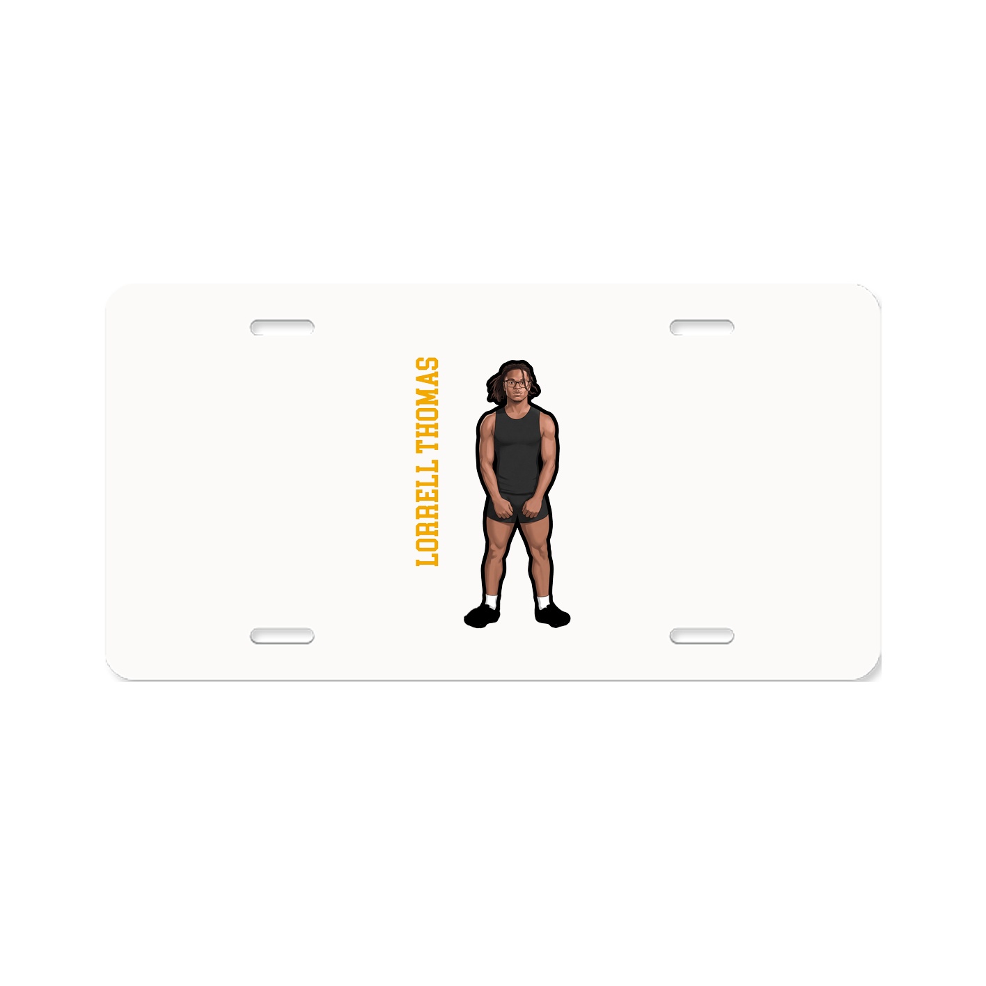 License Plate — Name Vertical in Classic