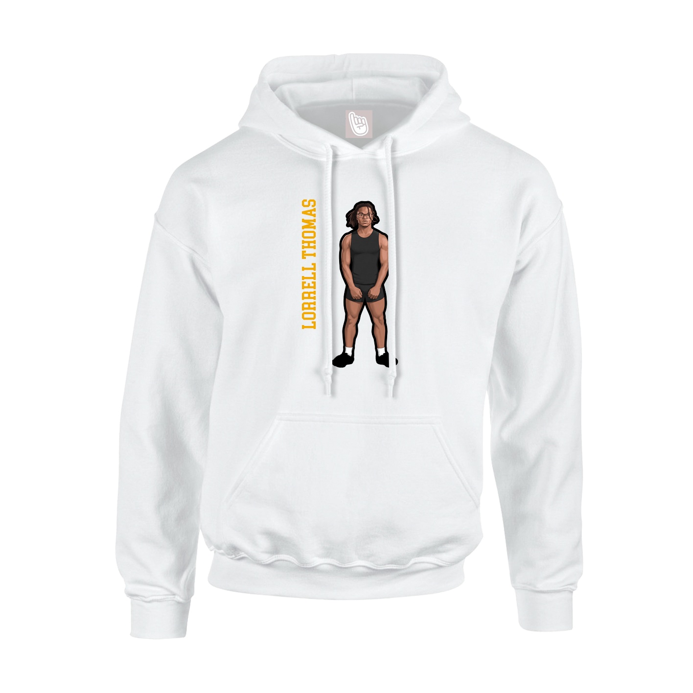 Hoodie — Name Vertical in White