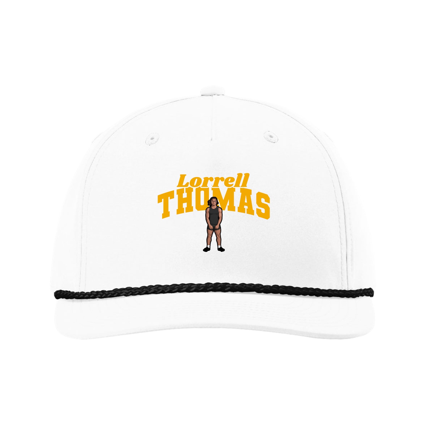 Five-Panel Classic Rope Cap — Signature Arch in White