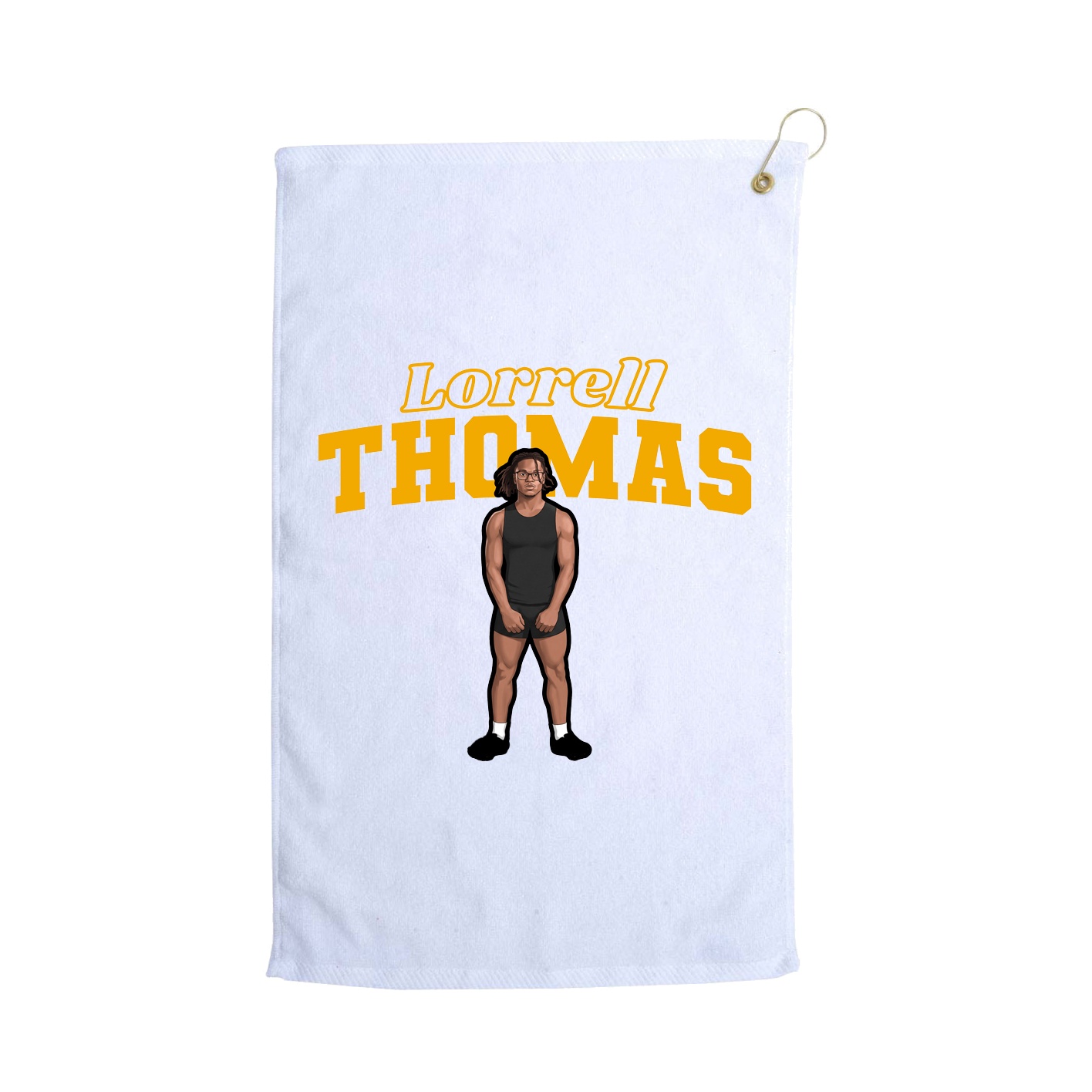 Golf Towel — Name Arch in White