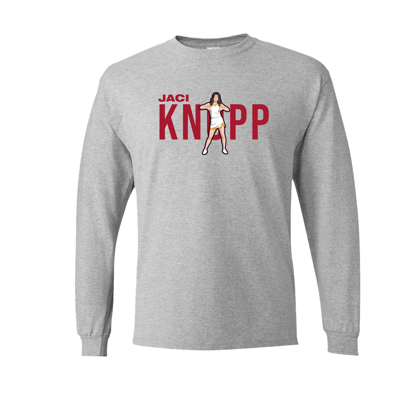 Long Sleeve Tee — Player Name in Grey