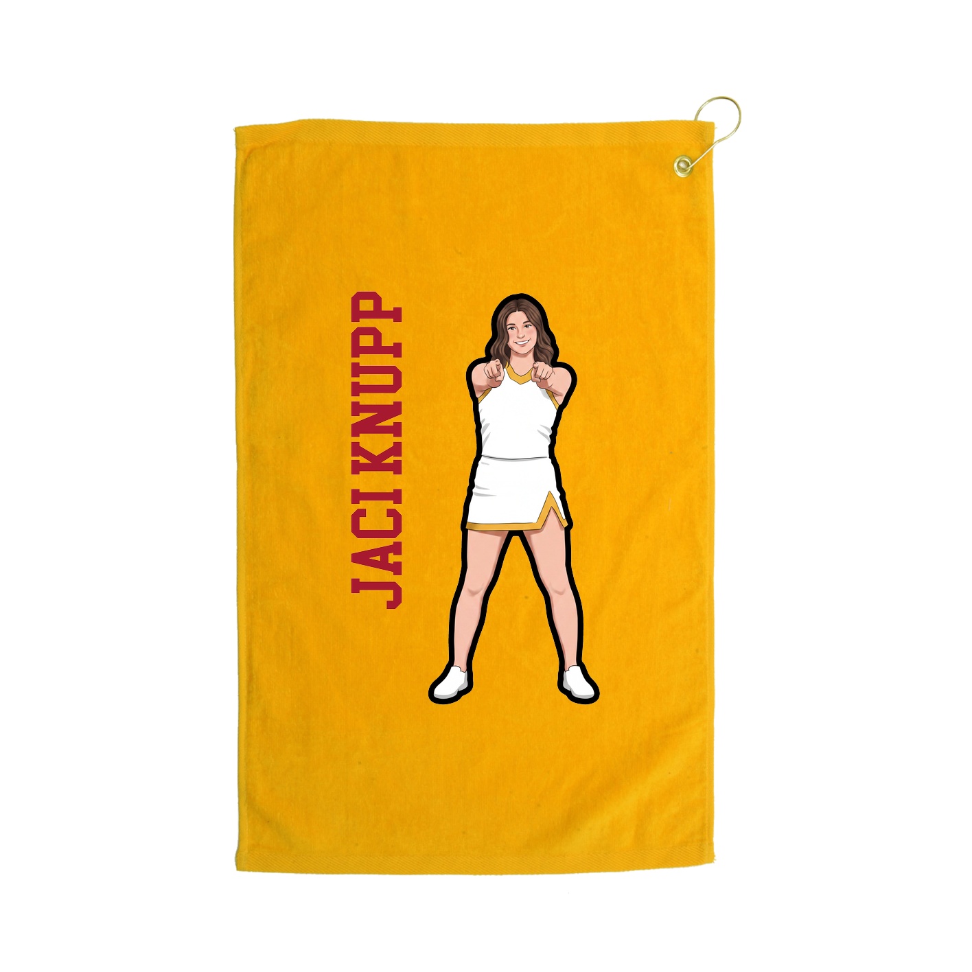 Golf Towel — Name Vertical in Gold