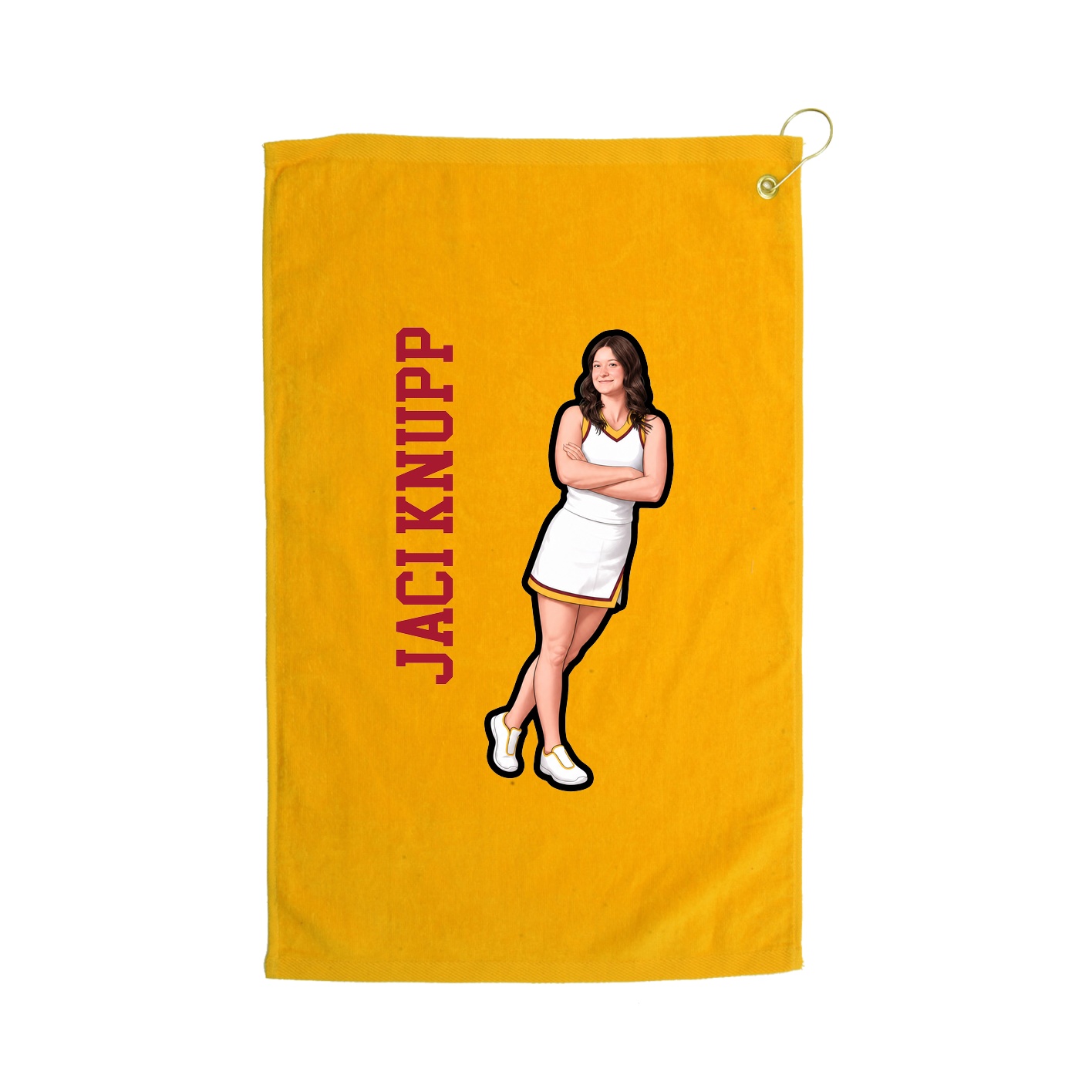 Golf Towel — Name Vertical in Gold